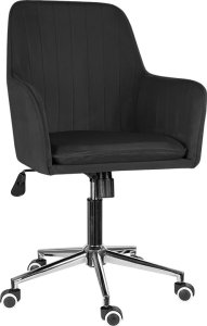 Krzesło biurowe Szchara Fotel biurowy krzesło obrotowe czarne regulowane nowoczesne welurowe 2