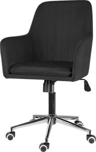 Krzesło biurowe Szchara Fotel biurowy krzesło obrotowe czarne regulowane nowoczesne welurowe 3