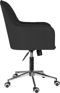 Krzesło biurowe Szchara Fotel biurowy krzesło obrotowe czarne regulowane nowoczesne welurowe 4