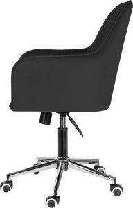 Krzesło biurowe Szchara Fotel biurowy krzesło obrotowe czarne regulowane nowoczesne welurowe 5