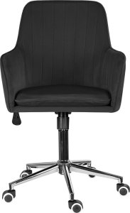 Krzesło biurowe Szchara Fotel biurowy krzesło obrotowe czarne regulowane nowoczesne welurowe 6