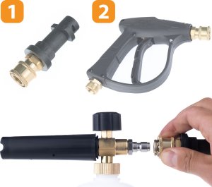 Myjka ciśnieniowa Rosfix KOMPLET DUŻA PIANOWNICA LANCA PIANY DO MYJKI SZYBKOZŁĄCZKA 1/4 1L 200BAR 5