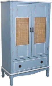 Bigbuy Home Szafa Alexandra House Living Niebieski Rattan Drewno świerkowe Drewno MDF 42 x 138 x 80 cm 1