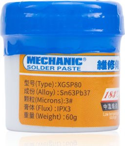 Rosfix PŁYNNA CYNA PASTA LUTOWNICZA 183C 60G NISKOTEMPERATUROWA LUTOWANIE XGSP80 2