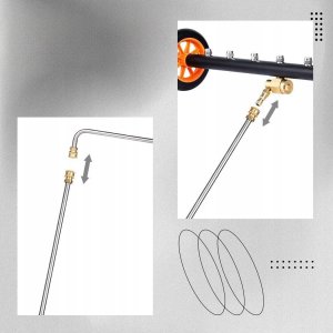 Rosfix ZESTAW LANCA DO MYCIA PODWOZIA NA KÓŁKACH SZYBKOZŁĄCZKA 1/4 7 OTWORÓW DYSZ 6