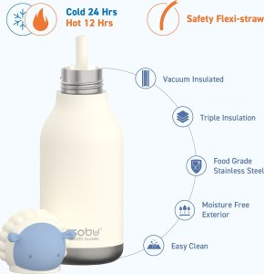 Asobu Asobu - Bestie Owca - Butelka termiczna ze słomką 460 ml 3