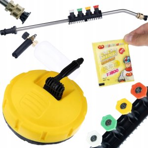 Rosfix Rosfix Szczotka do myjek Karcher + Lanca do myjki ciśnieniowej 1/4" zagięta 15+5 dysz oraz uchwytem+Pianownica 1000ML+Proszek pianotwórczy do pianownicy 6G 1