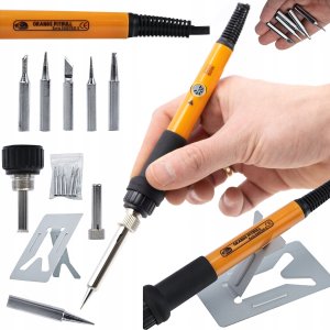 Rosfix ZESTAW LUTOWNICA PRECYZYJNA Z REGULACJĄ 60W GROTY PODSTAWKA ROSFIX PITBULL 6