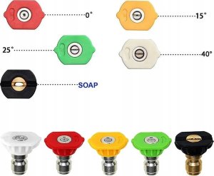 Rosfix ZESTAW 5 DYSZ SZYBKOZŁĄCZKA + LANCA DO MYJKI 1/4 ZAGIETA 30 PIANOWNICA XL 9