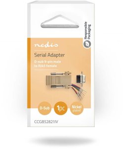 Nedis kabel równoległy kolor kości słoniowej DB-9 RJ-45 4