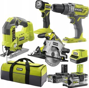 Zestaw elektronarzędzi Ryobi R18DDJSCSP-242S ONE+ 18V Combo kit z 3 maszynami, akumulatorem i ładowarką 5
