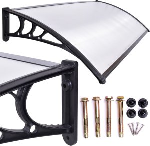 vidaXL Daszek zadaszenie SAGO czarny nad drzwi 80x120 cm 2