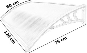 vidaXL Daszek zadaszenie SAGO czarny nad drzwi 80x120 cm 3