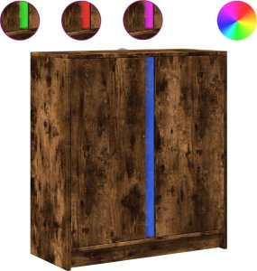 vidaXL Szafka z LED, przydymiony dąb, 77x34x85 cm 2