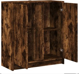 vidaXL Szafka z LED, przydymiony dąb, 77x34x85 cm 7