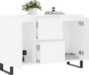 vidaXL Szafka, biała, 104x35x70 cm, materiał drewnopochodny 4