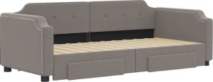 vidaXL Sofa rozsuwana z szufladami, taupe, 100x200 cm, tkanina 3