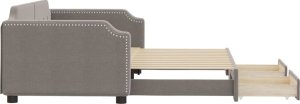 vidaXL Sofa rozsuwana z szufladami, taupe, 100x200 cm, tkanina 4