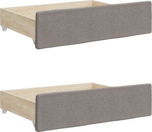 vidaXL Sofa rozsuwana z szufladami, taupe, 100x200 cm, tkanina 9