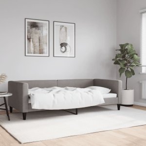 vidaXL Sofa z funkcją spania, kolor taupe, 90x200 cm, obita tkaniną 1