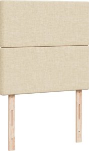 vidaXL Łóżko kontynentalne z materacem, kremowe, tkanina, 90x200 cm 7