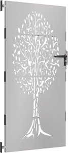 vidaXL Furtka ogrodowa, 85x175 cm, stal kortenowska, motyw drzewa 3