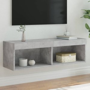 vidaXL Szafka TV z oświetleniem LED, szarość betonu, 100x30x30 cm 1