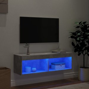 vidaXL Szafka TV z oświetleniem LED, szarość betonu, 100x30x30 cm 3