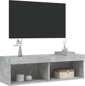 vidaXL Szafka TV z oświetleniem LED, szarość betonu, 100x30x30 cm 8