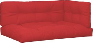 vidaXL Poduszki na palety, 3 szt., czerwone, tkanina 2