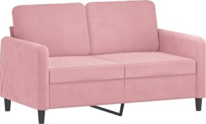 vidaXL 2-osobowa sofa z poduszkami, różowa, 120 cm, aksamit 4