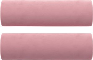 vidaXL 2-osobowa sofa z poduszkami, różowa, 120 cm, aksamit 5