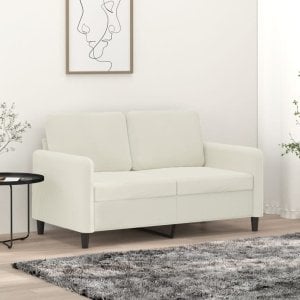 vidaXL Sofa 2-osobowa, kremowy, 120 cm, tapicerowana aksamitem 1