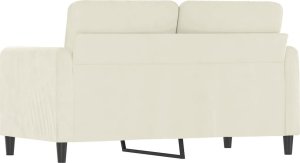 vidaXL Sofa 2-osobowa, kremowy, 120 cm, tapicerowana aksamitem 5