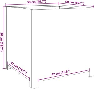 vidaXL Donica ogrodowa, czarna, 50x50x50 cm, stalowa 10