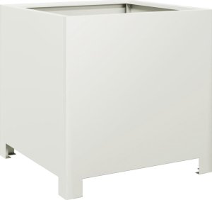 vidaXL Donica ogrodowa, biała, 40x40x40 cm, stalowa 2