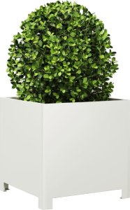 vidaXL Donica ogrodowa, biała, 40x40x40 cm, stalowa 3