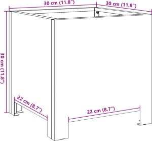 vidaXL Donica ogrodowa, biała, 30x30x30 cm, stalowa 9