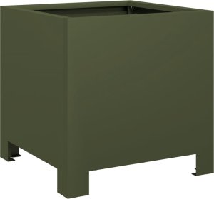vidaXL Donica ogrodowa, oliwkowozielona, 30x30x30 cm, stalowa 2