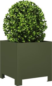 vidaXL Donica ogrodowa, oliwkowozielona, 30x30x30 cm, stalowa 3