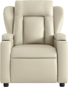 vidaXL Elektryczny fotel rozkładany, kremowy, obity sztuczną skórą 8