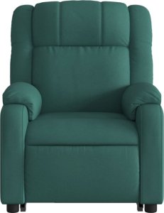vidaXL Podnoszony fotel masujący, rozkładany, ciemnozielony, tkanina 9