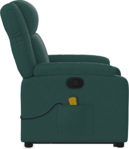 vidaXL Podnoszony fotel masujący, rozkładany, ciemnozielony, tkanina 10