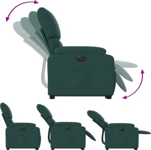 vidaXL Podnoszony fotel masujący, elektryczny, rozkładany, zielony 7