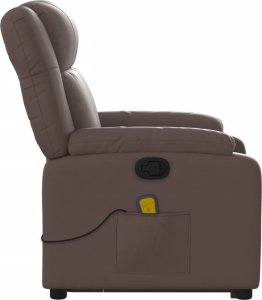 vidaXL Podnoszony fotel masujący, rozkładany, brązowy, ekoskóra 10