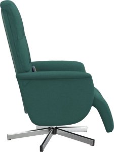 vidaXL Rozkładany fotel masujący z podnóżkiem, ciemnozielony, tkanina 4