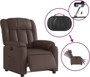 vidaXL Elektryczny fotel rozkładany, brązowy, obity sztuczną skórą 5