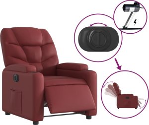 vidaXL Elektryczny fotel rozkładany, winna czerwień, sztuczna skóra 5