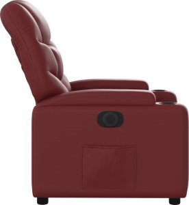 vidaXL Elektryczny fotel rozkładany, winna czerwień, sztuczna skóra 9