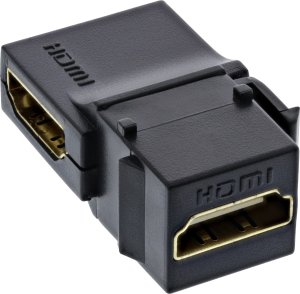 Adapter AV InLine InLine® HDMI Keystone Snap-In module, 4K/60Hz, HDMI AF/AF angled black 2